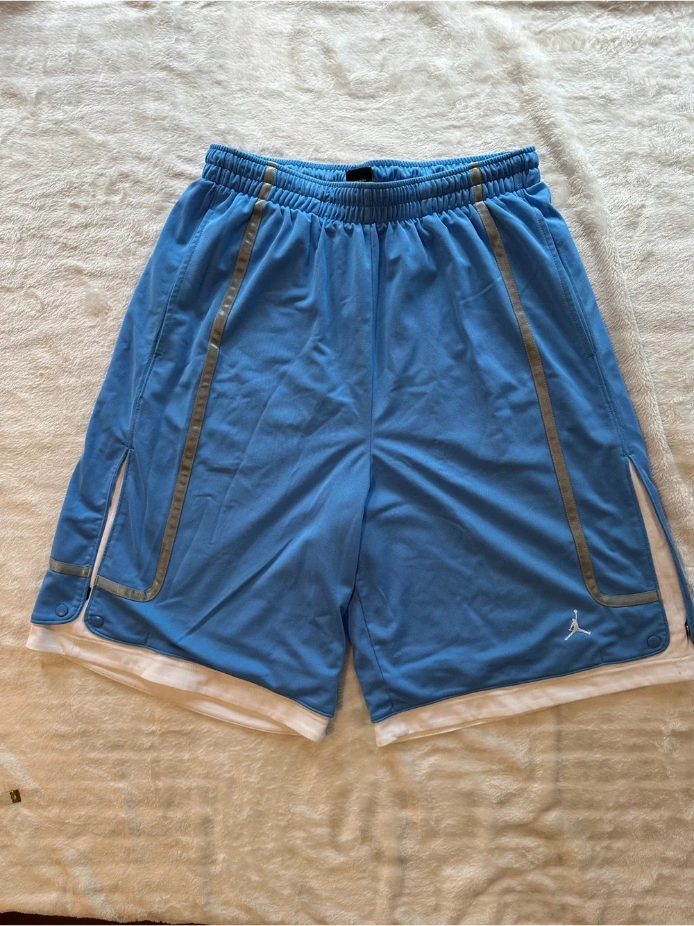 Vintage Jordan Brand UNC Powder Blue Basketball Tearaway Snap Shorts - Men’s XL